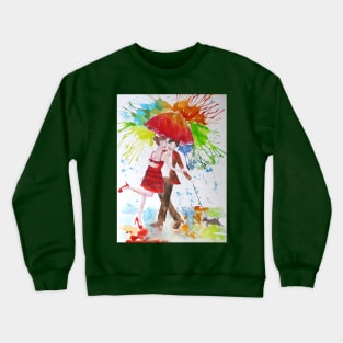 Love Under that Big Red Umbrella Crewneck Sweatshirt